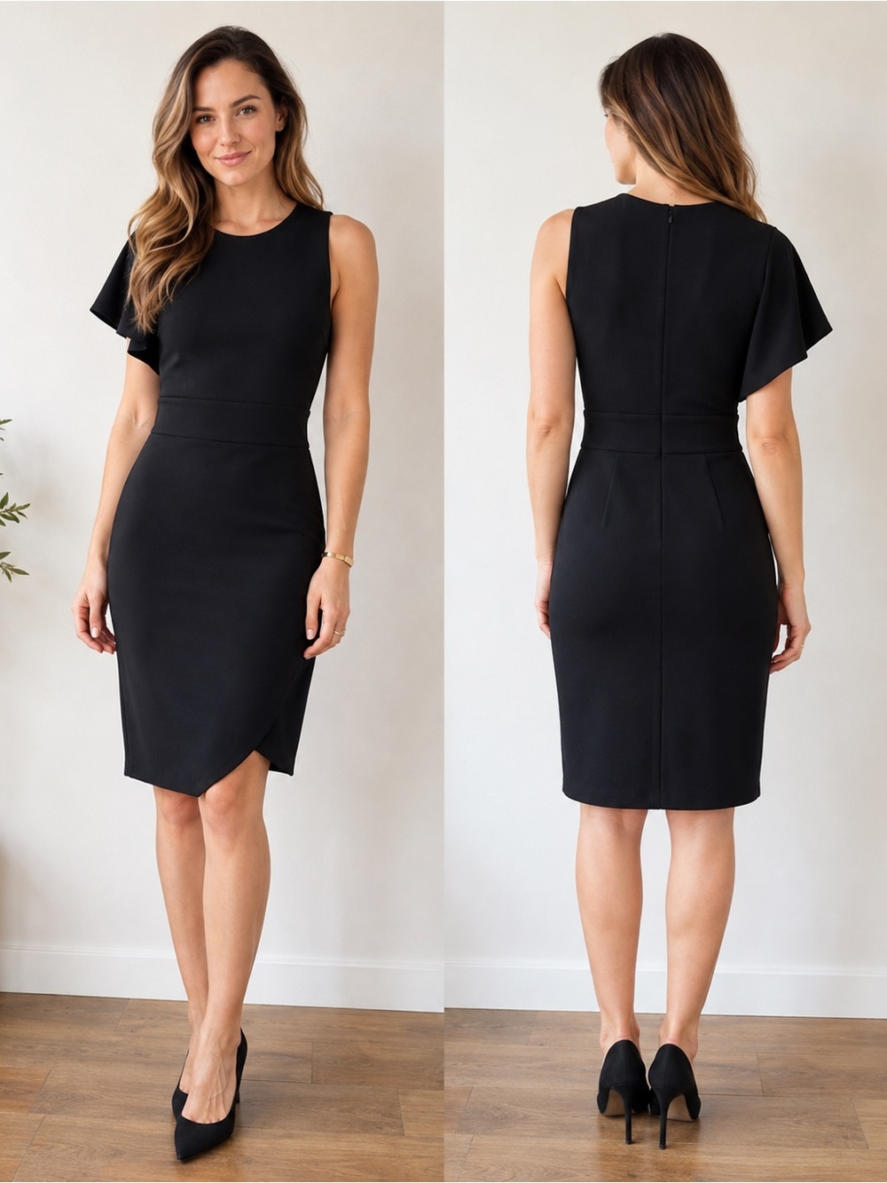 Express Black Asymmetrical One-Shoulder Dress